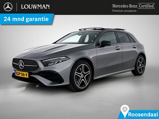 Mercedes-Benz A-klasse 250 e AMG Nightpakket Plug-In Hybride | Panoramadak | Burmester® | Sfeerverlichting | Keyless Go | CarPlay | Parkeerpakket met Camera | Inclusief 24 maanden Mercedes-Benz Certified garantie voor Europa.