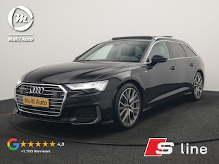 Audi A6 Avant 50 TFSI e Quattro 2x S Line PHEV 300pk Dealer O.H. | Trekhaak Af Fabriek | Panodak | Head Up | Adaptive Cruise | Matrix LED | Bang & Olufsen | Lederen Comfortzetels Memory & Ventilatie | Camera | Keyless | Blis | 20"L.M | Plug In Hybrid |