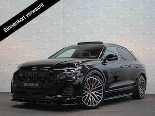Audi Q8 60e 490pk Competition RS-Stoelen | 4WS Achteras Besturing | OLED | Laser | SQ8 Uitgevoerd | Massage | Ventilatie | Valcona Leder+ Pakket | B&O Sound | 23'' | Alcantara hemel | Head-Up | Soft-Close | Panodak | 2x Memory | Trekhaak | Keyless-Entry | Luchtvering | Nw.Pr. 155.000,= | Nieuw! 13km 2026 | Fabrieksgarantie | Direct rijden.