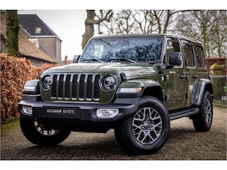 Jeep Wrangler Unlimited 4xe 380 Sahara Cognac Leder | Sky One Softtop | Sarge Green | Adaptive Cruise | Trekhaak