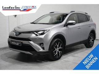 Toyota RAV4 AWD hybrid style-selection navigatie trekhaak-afneembaar 18"-lmv PDC v+a 360-camera leder/stof bekleding stoelen/stuur verwarmd ECC cruise-controle private-glas stuurbediening keyless entry/start electrische-achterklep