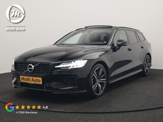 Volvo V60 T6 Recharge AWD R-Design LONG RANGE PHEV 350pk Dealer O.H. | Panodak | Camera | Harman / Kardon | Lederen Sportstoelen Memory & Verwarmd | Apple Carplay | Keyless | Stuur Verwarmd | Navigatie | DAB | 19"L.M | Plug In Hybrid |