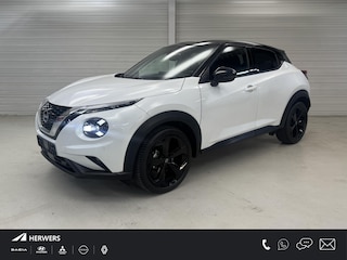 Nissan Juke 1.0 DIG-T Tekna Automaat / Lederen Bekleding / Navigatie / Stoel- en Stuurverwarming / Verwarmde Voorruit / Adaptive Cruise Control / 360 Graden Camera / 19 Inch Velgen / LED Verlichting /