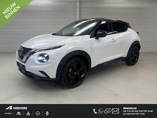 Nissan Juke 1.0 DIG-T Tekna Automaat / Lederen Bekleding / Navigatie / Stoel- en Stuurverwarming / Verwarmde Voorruit / Adaptive Cruise Control / 360 Graden Camera / 19 Inch Velgen / LED Verlichting /