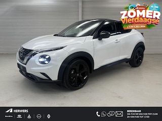 Nissan Juke 1.0 DIG-T Tekna Automaat / Lederen Bekleding / Navigatie / Stoel- en Stuurverwarming / Verwarmde Voorruit / Adaptive Cruise Control / 360 Graden Camera / 19 Inch Velgen / LED Verlichting /