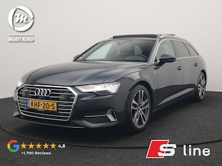 Audi A6 Avant 50 TFSI e quattro S Line PHEV 300pk | Trekhaak Af Fabriek | Panodak | 360 Camera | Head Up | Matrix LED | Adaptive Cruise | S-Line | Alcantara Sportstoelen Memory & Verwarmd | Keyless | Blis | Navigatie | Virtual | DAB | 19"L.M | Plug In Hybrid |