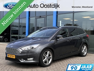 Ford Focus Wagon 1.0 Titanium 125PK Nieuwe Distributieriem!! Trekhaak Camera Bind-Spot Xenon Navi Cruise Half-Leder Voorruitverwarming *1ste Eigenaar*