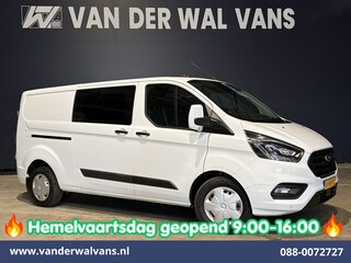 Ford Transit Custom 2.0 TDCI 130pk Automaat L2H1 Dubbele Cabine Euro6 Airco | 6-Zits | Camera | Navigatie | Xenon Apple Carplay, Android Auto, Adaptieve Cruisecontrol, Trekhaak, Parkeersensoren, Stoelverwarming, Verwarmde voorruit