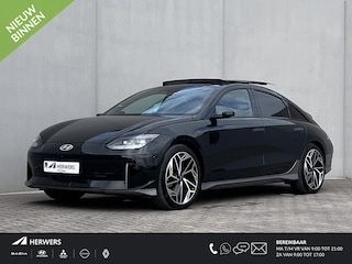 Hyundai Ioniq 6 Lounge AWD 325 pk 77.4 kWh / Dealer onderhouden / Camera spiegels / Schuifdak / Elektrische stoelen en klep / Leder / Camera 360° / BOSE / Adapt. CC / Stuur-, stoel- & achterbankverwarming / Stoelventilatie / 20" LM wielen /