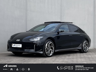 Hyundai Ioniq 6 Lounge AWD 325 pk 77.4 kWh / Dealer onderhouden / Camera spiegels / Schuifdak / Elektrische stoelen en klep / Leder / Camera 360° / BOSE / Adapt. CC / Stuur-, stoel- & achterbankverwarming / Stoelventilatie / 20" LM wielen /