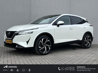Nissan Qashqai 1.3 MHEV Xtronic Tekna Plus / Origineel NL / Panorama Dak / Apple Carplay&Android Auto / Stoel-,Stuur En Vooruitverwarming / 1800 kg trekken / Massage Functie Voorstoelen / Lane Assist / Cruise Control / 360 Camera / Head-Up Display / Bose Audio Systeem / Navigatie /