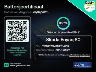 Skoda Enyaq iV 80 SOH 94% Warmtepomp 1e EIG Rijklaarprijs!