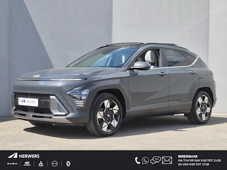 Hyundai Kona 1.6 GDI HEV Premium Sky / Glazen schuif- en kanteldak / Stuur- Stoel & Achterbankverwarming / Elektrische achterklep / Stoelventilatie / Bose Audio Systeem / Rondomzicht camera / Adaptief cruise control / Keyless Entry/Start / Apple Carplay Android Auto /