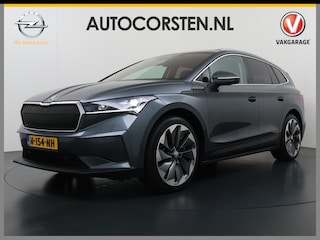 Skoda Enyaq iV 80 Warmtepomp Trekhaak Leder Adap.Demping Panoramadak Head-Up 360°Camera Navi 3-Zone Ecc Apple Carplay Android Auto Pdc Stoel+Achterbankverwarming Led-Matrix Lmv 21" Elek.Achterklep Memory 1.000KG Trekgewicht Dealeronderhouden Zeer Compleet