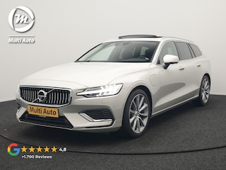 Volvo V60 T6 Recharge AWD Inscription PHEV Long Range 350pk Dealer O.H | Trekhaak Af Fabriek | Panodak | 360 Camera | Harman / Kardon | Lederen Sportstoelen & Stuur Verwarmd | Keyless | Apple Carplay | Virtual | Navigatie | DAB+ | 19"L.M | Plug In Hybrid |
