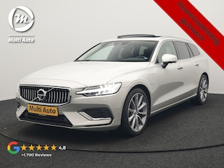 Volvo V60 T6 Recharge AWD Inscription PHEV Long Range 350pk Dealer O.H | Trekhaak Af Fabriek | Panodak | 360 Camera | Harman / Kardon | Lederen Sportstoelen & Stuur Verwarmd | Keyless | Apple Carplay | Virtual | Navigatie | DAB+ | 19"L.M | Plug In Hybrid |