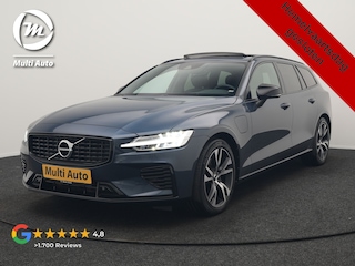 Volvo V60 T6 Recharge AWD R-Design PHEV 340pk Dealer O.H | Trekhaak Af Fabriek | Panodak | Harman / Kardon | Lederen Sportstoelen Memory & Ventilatie | Camera | Keyless | Stuur & Stoelen Verwarmd | Apple Carplay | Virtual | Navigatie | Cruise Control | DAB+ | 18" L.M | Plug In Hybrid |