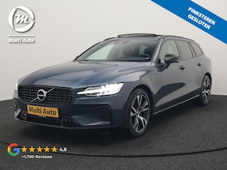 Volvo V60 T6 Recharge AWD R-Design PHEV 340pk Dealer O.H | Trekhaak Af Fabriek | Panodak | Harman / Kardon | Lederen Sportstoelen Memory & Ventilatie | Camera | Keyless | Stuur & Stoelen Verwarmd | Apple Carplay | Virtual | Navigatie | Cruise Control | DAB+ | 18" L.M | Plug In Hybrid |