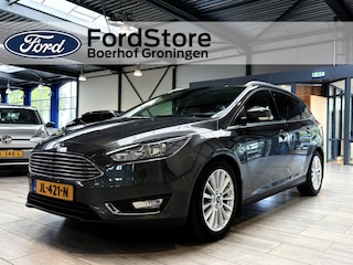 Ford Focus Wagon EcoBoost 125 pk Titanium | Trekhaak | Voorruitverw. | Navi | Clima | Cruise | 17" | Keyless entry