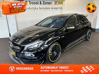 Mercedes-Benz AMG 45 4MATIC Yellow Night 381PK | Panoramadak | Harman/Kardon | Kuipstoelen | Memory seats | Apple carplay | Adaptief onderstel | Achteruitrijcamera | Fabrieks-af Kleppensysteem | Cruise control | Climate control | Stoelverwarming