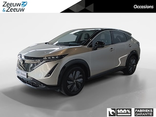 Nissan Ariya Evolve 66 kWh | 22KW Lader| Afneembare trekhaak| Apple carplpay& Android auto| 360grd Camera| Stoelverwarming en verkoeling| Elektrisch verstelbare stoelen| Luxe bekleding| Dealer onderhouden|