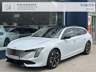 Peugeot 508 SW 1.6 HYbrid 180 GT | Facelift Model | Meest Complete Uitvoering | Volledig Lederen Bekleding | Glazen Panorama Schuif-/Kanteldak | Stoelverwarming & Massage | Plug-In Hybride Automaat | 360 Graden Camera | Navigatie | Climate Control | Adaptieve Cruise Control | Keyless Entry | Elektrische Kofferklep | 18" Lichtmetalen Velgen |