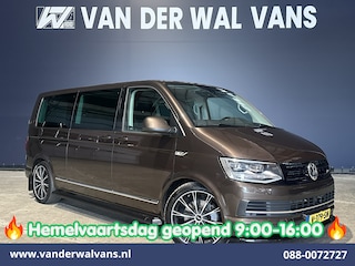 Volkswagen Transporter 2.0 TDI 204pk Automaat L2H1 Dubbele cabine Euro6 Airco | 2x Zijdeur | Leder | Navigatie | Camera | LED | Trekhaak | LM Velgen | Apple Carplay Cruisecontrol, Android Auto, Stoelverwarming, Verwarmde Voorruit, Parkeersensoren, panoramadak, 5-zits