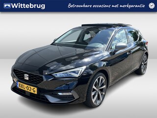 Seat Leon 1.4 TSI eHybrid PHEV FR / AUTOMAAT/ PANO/ LEER/ ACC/ DCC/ MEMORY SEAT/ STUUR+STOELVERWARMING/ DODEHOEK/ PARK.SENSOREN V+A/ CAMERA/ FULL LINK/ KEYLESS/ DIGITAL DASH/ NAVI/ DAB/ CLIMA/ LED/ 18'' LMV