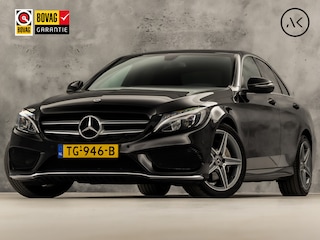 Mercedes-Benz C-klasse 180 AMG Sport 156Pk Automaat (NAVIGATIE, CAMERA, LEDER, ZWART HEMEL, STOELVERWARMING, SPORTSTOELEN, GETINT GLAS, NIEUWSTAAT)
