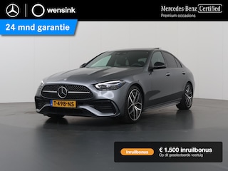Mercedes-Benz C-klasse 200 AMG Line | Night | Memory | Multispaaks velgen | Burmester | Panoramadak | Stoelverwarming |