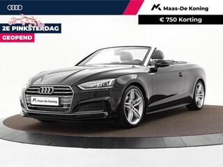 Audi A5 Cabriolet 40 TFSI 190pk S-tronic Design Pro Line Plus · Camera · Navigatie · Alarm Klasse 3 · P-Sensoren · Limiter · Stoelverwarming · Climatronic · Trekhaak · 19'' Inch ·