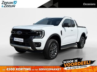 Ford Ranger 2.0 Super Cab EcoBlue Wildtrak | Dealer onderhouden | Automaat | Winter pack | Adaptief cruise control | BLIS | Draadloos opladen mobiel | Trekhaak | Parkeersensoren voor en achter | 360 graden camera | Bovag garantie |