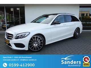 Mercedes-Benz C-klasse Estate 180 AMG Sport Edition / Parelmoerwit Diamantweiss/ 19 inch/ Panorama/ 360 camera/ Dodehoekassist/ Grootlicht assist/ Multibeam/ 9G automaat/ Sfeerverlichting/ Winterset