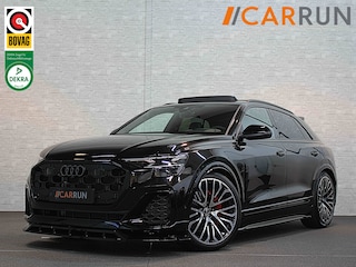 Audi Q8 60e 490pk Competition R.S-Stoelen | 4WS Achteras Besturing | OLED | Laser | SQ8 Uitgevoerd | Massage | Ventilatie | Valcona Leder+ Pakket | B&O Sound | 23'' | Alcantara hemel | Head-Up | Soft-Close | Panodak | 2x Memory | Trekhaak | Keyless-Entry | Luchtvering | Nw.Pr. 155.000,= | Fabrieksgarantie | Direct rijden.