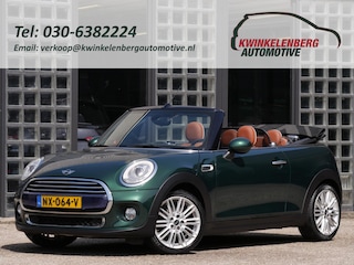 Mini Cooper Cabrio 1.5 CAMERA/ H&K AUDIO/ BRITISH RACING GREEN MET BRUIN LEDER!!
