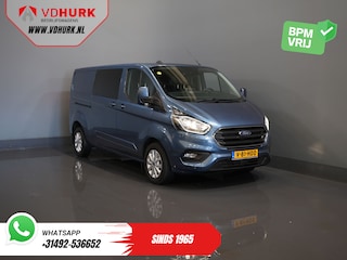Ford Transit Custom 2.0 TDCI 170 pk Aut. DC Dubbel Cabine 2xSchuifdeur/ Carplay/ Stoelverw./ Navi/ Airco/ Camera/ Cruise/ 16”LMV/ PDC/ Trekhaak