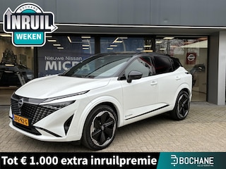 Nissan Qashqai 1.5 e-Power N-Design DEMO Auto | Verwarmbare voorstoelen - stuurwiel & voorruit | Panoramisch glazen dak | Lederen bekleding | Parkeersensoren voor- en achter | Adaptieve Cruise Control | Fabrieksgarantie