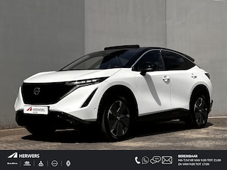 Nissan Ariya Evolve 91 kWh Dealer onderhouden / Accu SoH 99 % / Panorama schuifdak / HUD / Navigatie / Apple Carplay Android / Elektrische stoelen & klep / BOSE / Stoelventilatie / Stoel-, stuur- en achterbankverwarming / 20" LM wielen /
