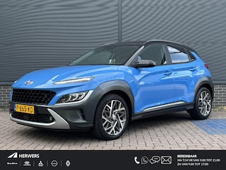 Hyundai Kona 1.6 GDI HEV Premium / Navigatie / Apple Carplay & Android Auto / Lederen Bekleding / Stuur & Stoelverwarming / Stoelventilatie / Elektrisch Verstelbare Stoelen / LED lampen / Parkersensoren Rondom / HUD /