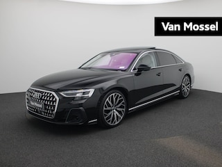 Audi A8 60 TFSI e quattro Lang | Adaptive cruise control | Luchtvering| Glazen Panoramadak | Climate control | Bang & Olufsen Advanced 3D | Nachtzichtassistent | Dodehoekdetectie | Alarm Klasse III | Stoelverwarming voor en achter | Stoelventilatie / massage voor en achter | Elektrische voorstoelen met geheugen | Vierwielbesturing