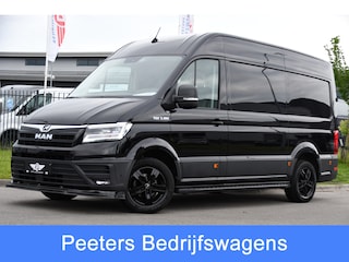 MAN TGE 3.180 35 2.0 L3H3 Black Edition Full Options! Adaptieve Cruise, Camera, Carplay, LED, Dodehoek, 177pk, Trekhaak, Clima, Stoelverwarming, Automaat, Uniek!
