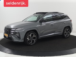 Hyundai Tucson 1.6 T-GDI HEV N Line Sky | Panoramadak | Trekhaak | Stoelventilatie | 360 Camera | Leder/Alcantara | Krell Audio | Adaptive cruise | Carplay | Keyless | Navigatie | Memory | Achterbankverwarming | Facelift