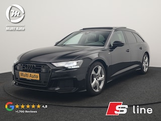 Audi A6 Avant 50 TFSI e Quattro 2x S Line PHEV 300pk Dealer O.H. | Trekhaak Af Fabriek | Panodak | Adaptive Cruise | Camera | Lederen Sportstoelen & Stuur Verwarmd | Blis | Sfeerverlichting | Apple Carplay | Navigatie | DAB | Plug In Hybrid |