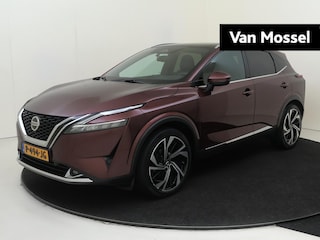 Nissan Qashqai 1.3 MHEV Xtronic Tekna Plus | airco automatisch| Apple Carplay/Android | cruise control adaptief | lederen interieurdelen | lichtmetalen velgen 20" | luxe lederen bekleding | matrix LED koplampen | navigatiesysteem full map | panoramadak | voorstoelen verwarmd |