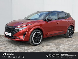 Nissan Qashqai 1.5 e-Power N-Design / Facelift / Fabrieksgarantie tot 9-2027 / Dealer Onderhouden / Lederen Bekleding / 360 Camera / HUD / Elektr. Stoel + Memory / Stoel & Stuurwiel Verwarming / Dodehoek Detectie /
