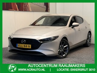 Mazda 3 2.0 e-SKYACTIV-G M HYBRID 122 EXCLUSIVE-LINE NAVIGATIE 360 CAMERA ADAPTIVE CRUISE CONTROL HEAD-UP DISPLAY APPLE CARPLAY/ANDROID RIJSTROOKSENSOREN DODEHOEKSENSOREN ZEER MOOI !!