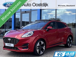 Ford Puma 1.0 EcoBoost Hybrid ST-Line X 155PK Automaat Afn. Trekhaak Panodak Winterpack Adaptieve Cruise 19" Velgen Camera B&O Keyless Matrix-LED Climate Privacy Glass *Full-Options*