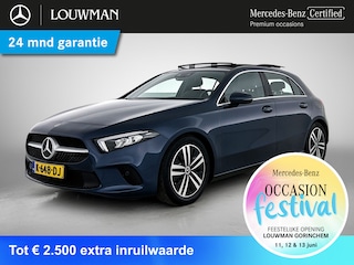 Mercedes-Benz A-klasse 180 Business Solution Luxury | Panoramadak | Sfeerverlichting | Stoelverwarming | Augmented Reality | CarPlay | Inclusief 24 maanden Mercedes-Benz Certified garantie voor Europa.