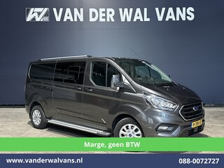 Ford Transit Custom 2.0 TDCI **MARGE, Geen BTW** 170pk L2H1 Dubbele Cabine Euro6 Airco | 5-Zits | 2x Zijdeur | Camera | Apple Carplay | Navigatie | 2800kg Trekhaak Android Auto, Cruisecontrol, LED, LM velgen, Parkeersensoren, Sidebars, Verwarmde Voorruit, Stoelverwarming, Dakdragers