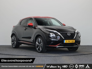 Nissan Juke 1.6 Hybrid N-Design | Two Tone lak | Half leder | Navigatie | Climate control | Achteruitrijcamera | Lichtmetaal 18" | Led verlichting |